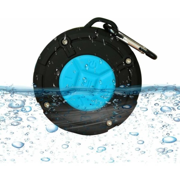 Bærbar Bluetooth-højttaler, IPX7 vandtæt, Bluetooth 5.0 HD stereohøjttaler med sugekop og karabinhage, velegnet til svømning, badning,