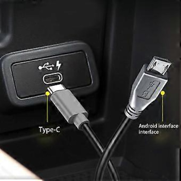 1 kpl Micro USB Naaras - USB Type C Uros Datalinja Matkapuhelimen Latausjohto