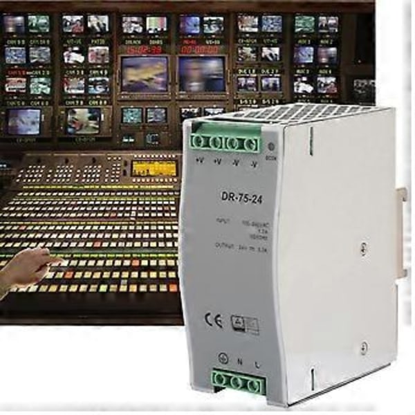 DR-75-24 75W Yksiulostuloinen 24V Din-kisko Virtalähde AC/DC Kytkentävirtalähde