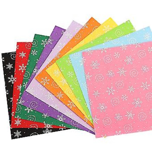10 st Snömönster Handarbete Icke-vävt Tyg Hantverk Fyrkantigt Ark DIY Material (30*30cm)