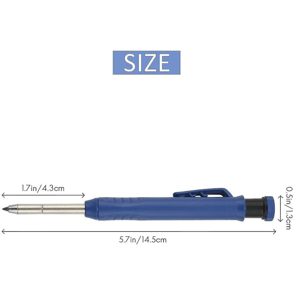 Solid Carpenter Pencil 2 Construction Pencil Long Nosed Deep Hole Pencil With Built-in Sharpener Re