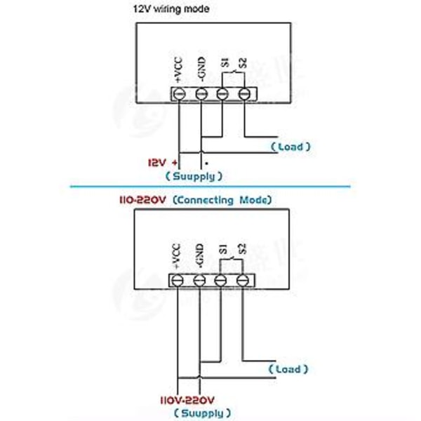 Digitalt Relæ LED Display Cyklus R S Justerbart Timing Relæ