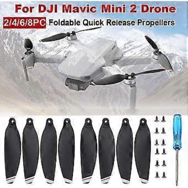 DJFEI Mavic Mini 2 Propellrar Blad, Tystgående Propellrar med Låg Ljudnivå Ersättningstillbehör för DJI Mavic Mini 2 Drönare, med Skruvar (B)