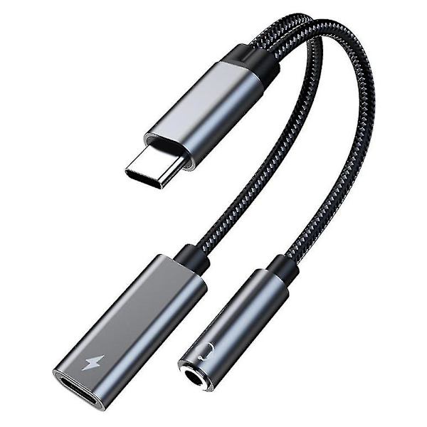 3,5 mm til Typec Hovedtelefonadapter 2 i 1 Lydkabel