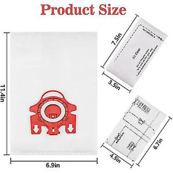 20-pack Ersättnings Fjm 3d Efficiency D Dammsugarpåse För S200,s300,s600,s4 S6 C2 C1 Serie Cylinderdammsugare