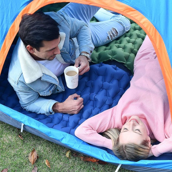 Ultralätt liggunderlag med inbyggd kudde, uppblåsbar campingmadrass för backpacking, resor och vandring, kompakt och bärbar läger