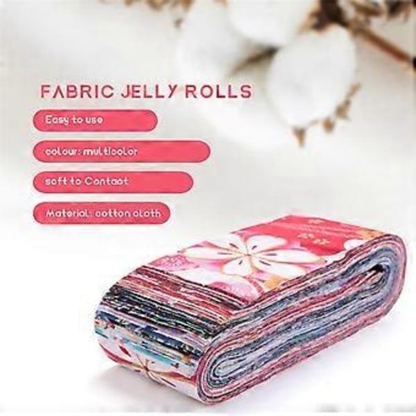 40 st Jelly Roll Bomullstyg Quiltingremsor DIY Sömnad Hantverk Tygpaket Lapptäcksartiklar 6,5X50cm
