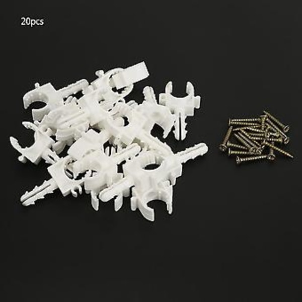 20 st U-formade Rörklämmor Vattenrör Fasta Clips Stöd Hållare med Skruv (25mm)