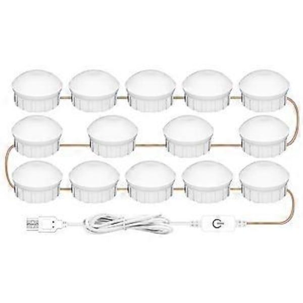 3 Färger Sminkspegel Lampa LED Professionell Tryck Dimning Sminkbord Vanity Lampa USB Glödlampa Smink Spegel Lampor-C