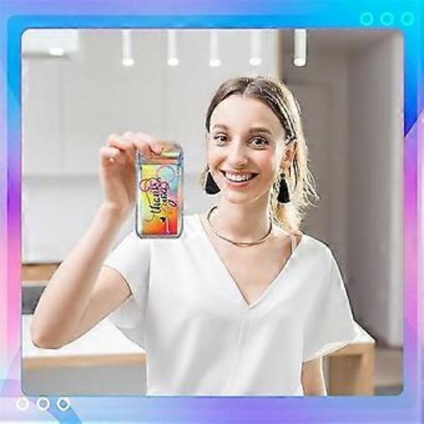 20 Stycken Pärlförsedda Nyckelringar Bulk 20 Hologrampåsar 20 Tackkort DIY Hänge Hantverk Smyckestillverkning