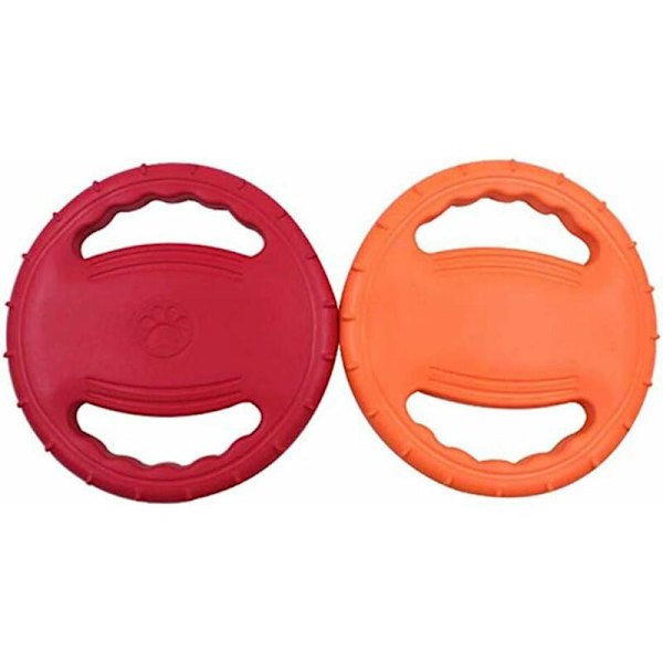 Flytande hundfrisbee - För utomhusträning och lek - Gummifrisbee för stora hundar (orange)