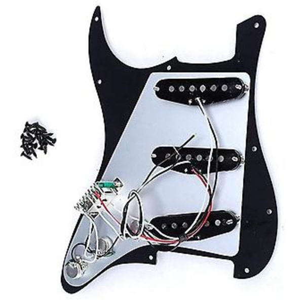 Single Coil Sss Elektrisk Gitarr Plektrumskydd Pickup Laddad Förkopplad Platt 11 Hål 3-lagers För St