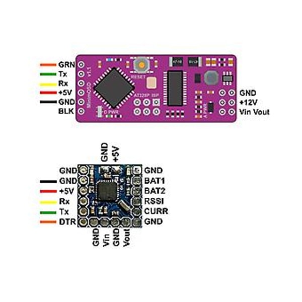 Minim OSD On Screen Display Mini OSD . 1.1 OSD För Px4 Pix 2.4.8 2.4.7