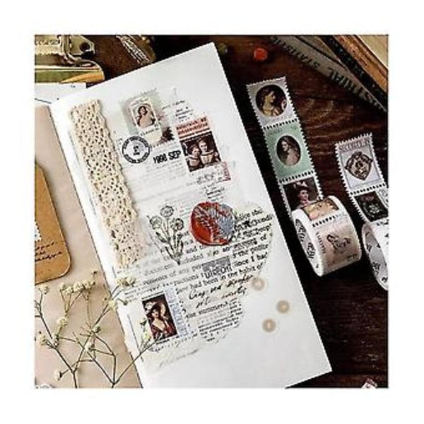 8 Vintage -leimasin washi -teippisetti päiväkirjaan valokuva-albumiin muistikirjaan leikekirjaan suunnittelijan paperitarviketarra