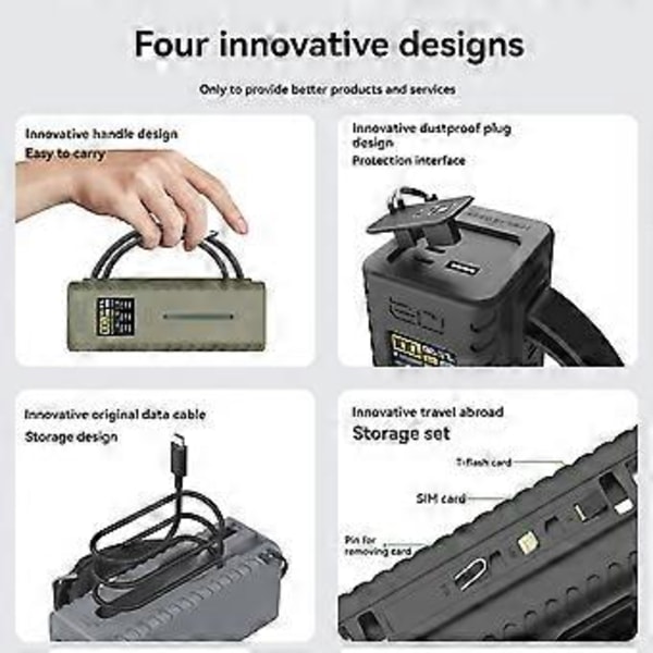Silikonetui for CUKTECH No.20 Power Bank USB C Kabelorganisator med Håndtaksdesign Støvtett B