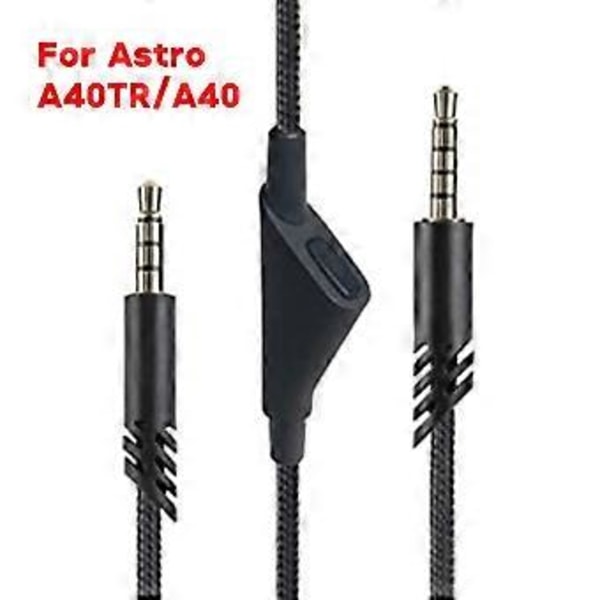 Headset-kabel med dempeknapp 3,5 mm kontakt for Astro A40TR/A40/A10 Gaming Headset Universal 3,5 mm flettet kabelledning