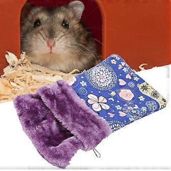 Tjock Flanell Canvas Liten Husdjurs Sovsäck Varmt Näste Hus Säng för Ekorre/Hamster/Sockerglidare/Mink/Flygekorre M