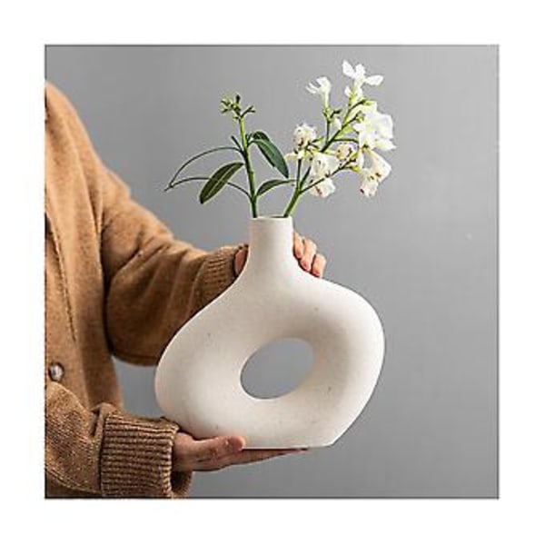 Keramisk blomvas för R, Boho R vas för bröllop matbord hylla R S