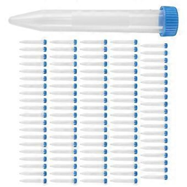 100 st Koniska Centrifugrör 15 ml med Skruvlock, Graderade och Märkta Lab Testbehållare
