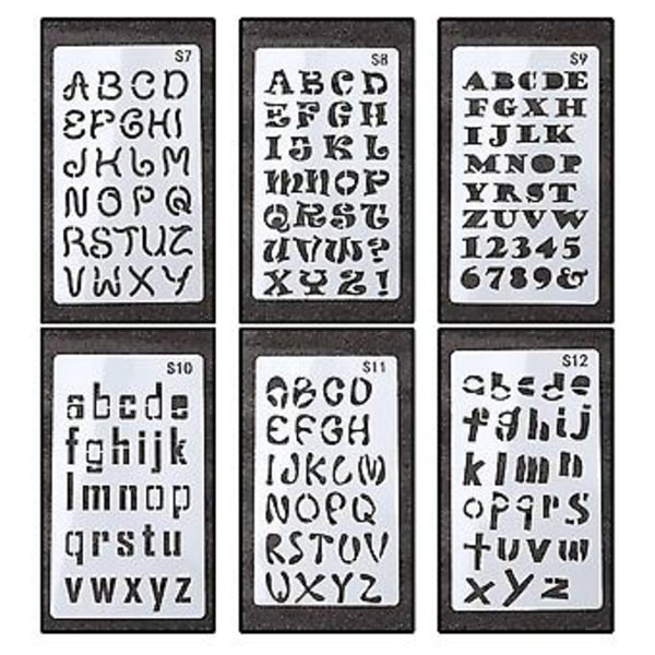 24 arkkia kirjain- ja numeromallineita 4x7 tuumaa aakkosmalline muovia kotiin tee-se-itse scrapbooking-maalausta varten