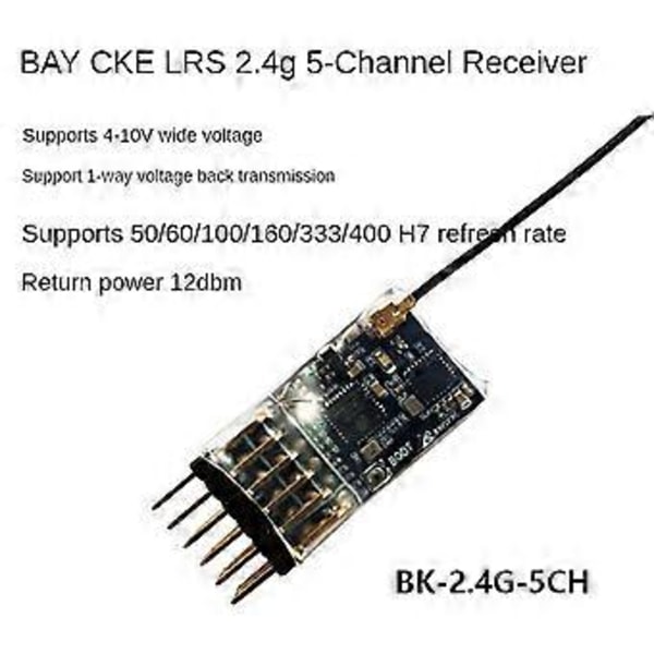 ELRS 2.4Ghz 5CH PWM ExpressLRS Mottaker med 2DBi 2.4G Kobberrør Antenne PWM/CRSF Protokoll for RC FPV Fastvinge Drone