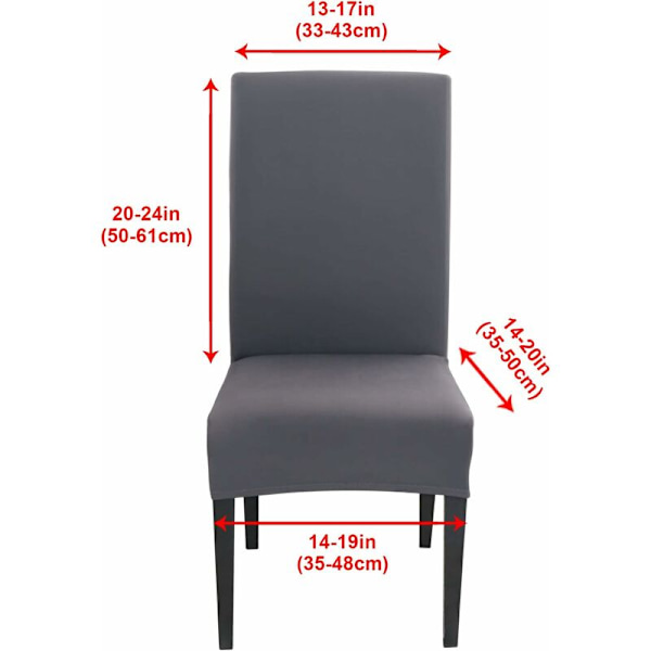 Stretch Stolskydd Set om 6 Matstolsöverdrag Universell Tvättbar Moderna Stolsöverdrag för Matsalsinredning Restaurang Hotell Bukett, Mörk G