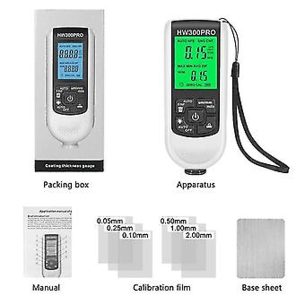 -300pro Lagtykkelsesmåler 0-2000um Biltykkelsesmåler Automotive Meter()