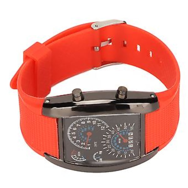 LED Racing Dashboard Klocka: Klassisk Digital Design med Justerbart Rött Armband för Starka Uttryck