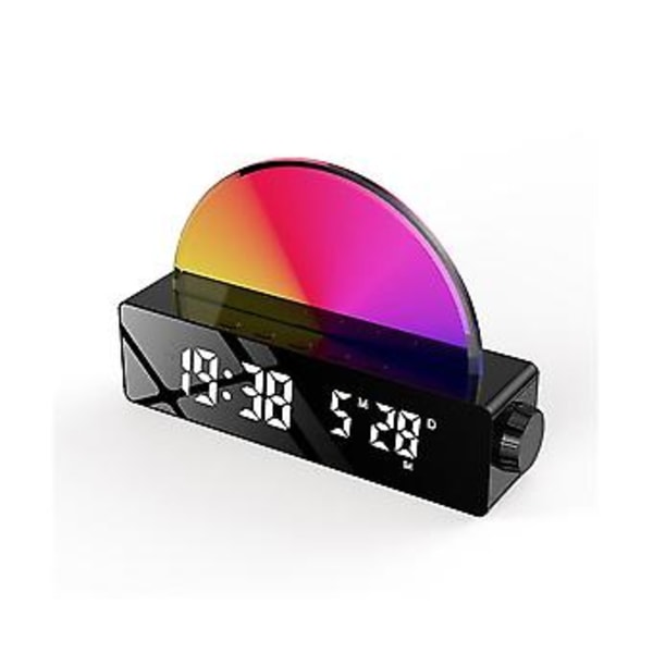 Sunrise, Vågn Op Lys Daggry Simulator, Sengelampe Multi Farve Natlys Med Usb Oplader, Sort