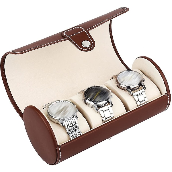 3 Travel Watch Box Holder Organizer, smycken/ watch Display förvaringsbox med kuddhållare (svart)