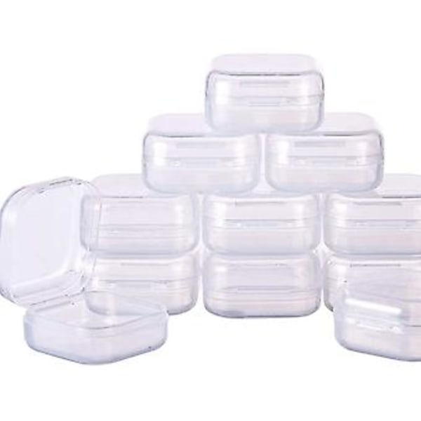 Pp Transparent Plast Mini Oppbevaringsboks 3.5*3.5*1.7cm (transparent) 50 stk (4-d-w)
