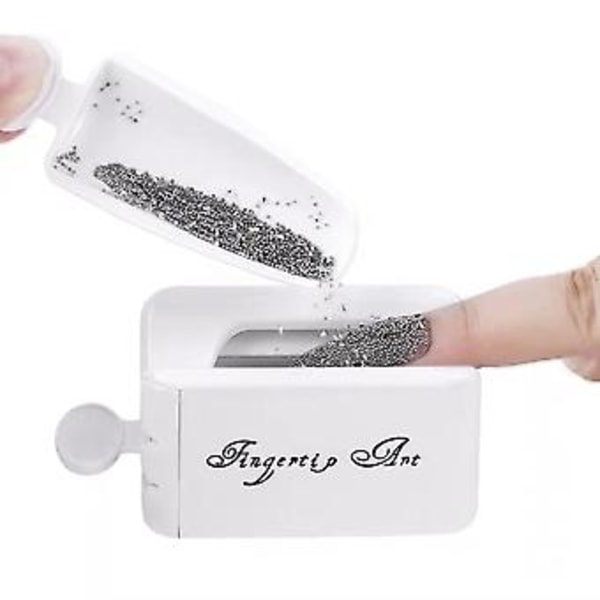 Bärbar Återvinningsbricka för Dippning Nagelverktyg Dubbellager Bekväm Låda för Nagelsmycken Diamanter