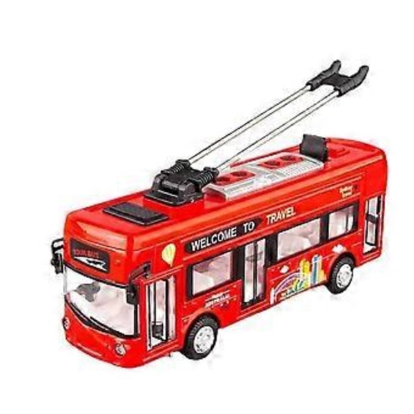 1:50 Metalliseos Bussimalli Lontoo Yksittäinen Raitiovaunubussi Ajoneuvot Auto Lelu Valo- ja Äänikokoelmilla Punainen