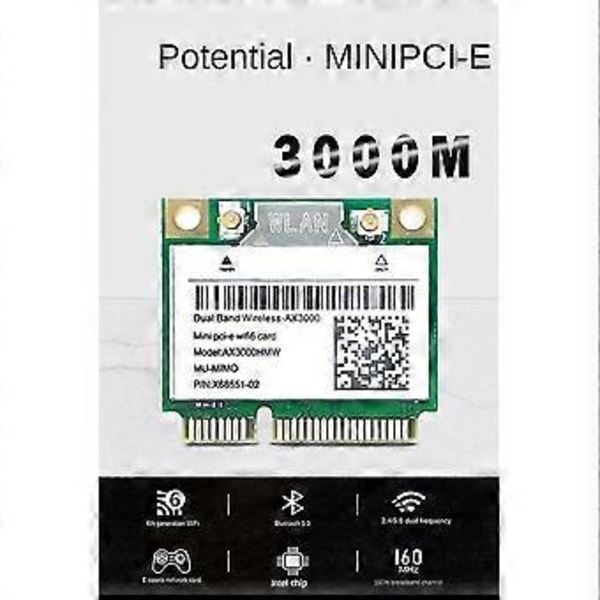 Ax3000hmw 2974mbps Wifi 6 Trådlöst Mini Pci-e Wifi-kort Ax3000 Bluetooth 5.1 802.11ax/ac 2.4ghz/5gh