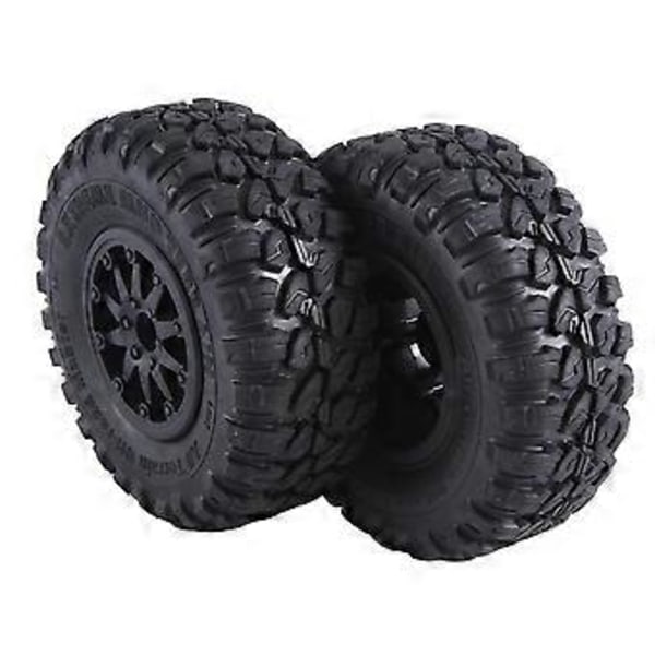 4 st 118X44mm 2,2 tums gummidäck & Beadlock-fälgar i plast för 1:10 RC Rock Crawler Axial SCX10 RR10 RC-bil, Svart