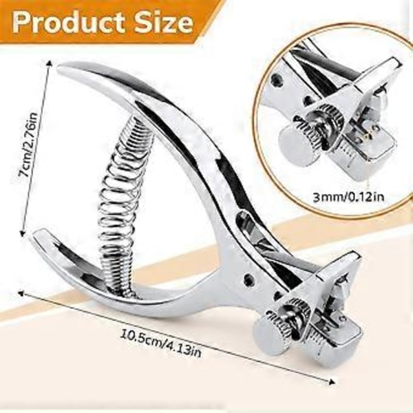 Mønsternotserverktøy for stoff, symønstertang for stoff, profesjonell hullmaskin, notser, stanse-tang, 3 mm