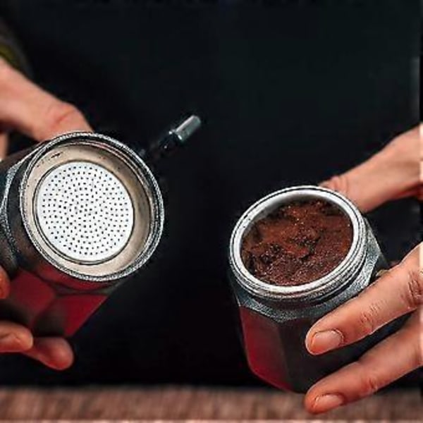 Moka-kahvinkeittimen varaosasuppilosarjat, yhteensopiva Mokan kanssa, 1 ruostumattomasta teräksestä valmistettu varaosa