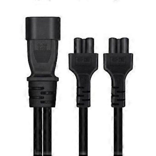IEC320 C14 til IEC320 C5+IEC320 C5 AC-strømadapterkabel, 3 terminaler han til hun strømstik ledning