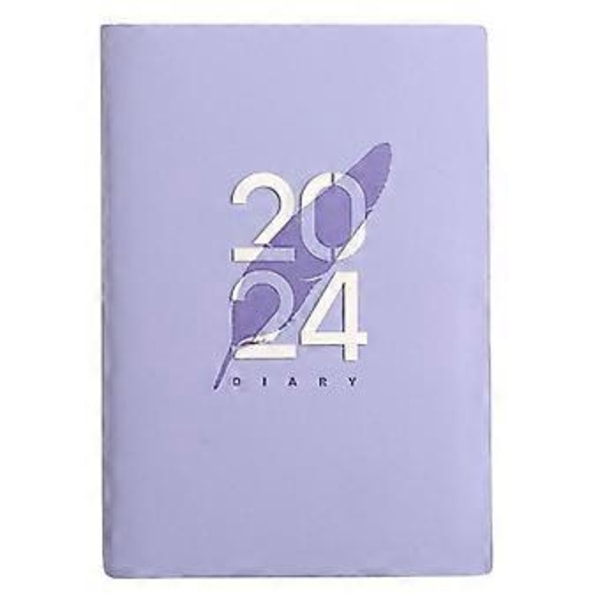 2024 Kalender A5 Dagbok A5 Daglig Planerare Anteckningsbok för Födelsedagspresent Kalendrar för 2024 Lila