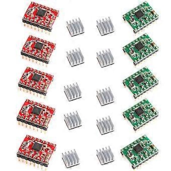 5st A4988 StepStick Pololu Stegmotordrivarmodul + Kylfläns för RepRap 3D Ramps