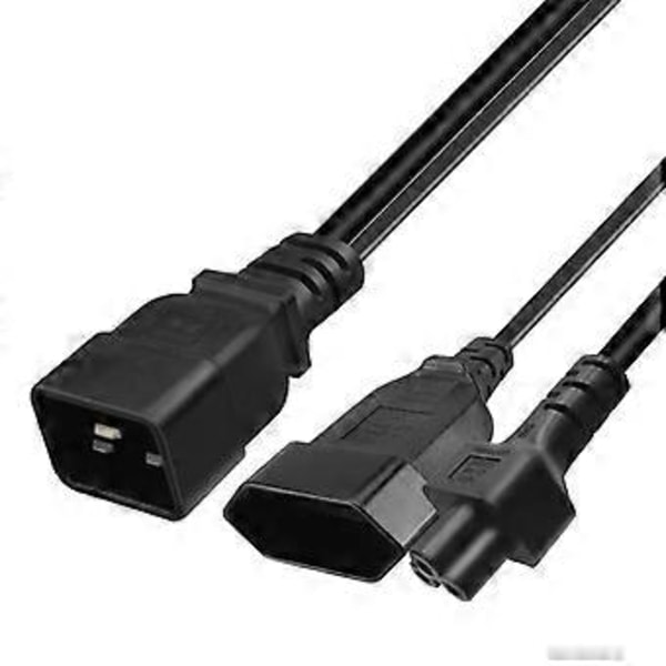 IEC320-C20 Han til IEC320-C5 +EU4.0mm Hun Adapterledning Y-splitter Strømledning