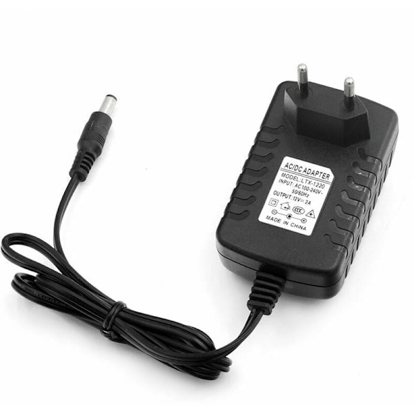 Sovitin, muuntaja - virtalähde EU-pistoke 12V, max 2A - sopii LED-nauhoihin