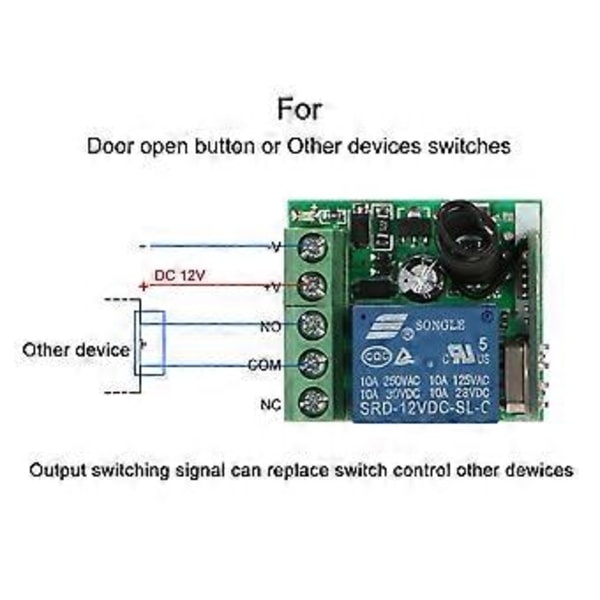 Smart Hem 433MHz DC 12V 1CH Trådlös Fjärrkontroll Switch Relä Mottagare Sändare Universell Fjärrkontroll Switch Modul och RF Sändare Fjärrkontroll