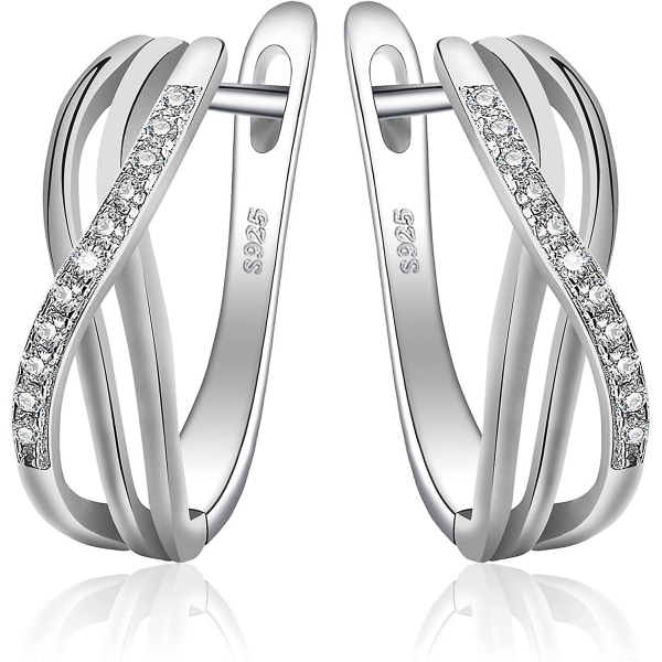 Jewelrypalace Infinity Knot Zirconia Jubileum Huggie Hoop øredobber 925 Sterling Sølv