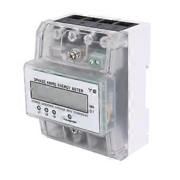 3-fase 4-leder energimåler 220/380V 20-80A Energiforbruk KWh Måler Skinneinstallasjon Digital Elektrisk Strømmåler
