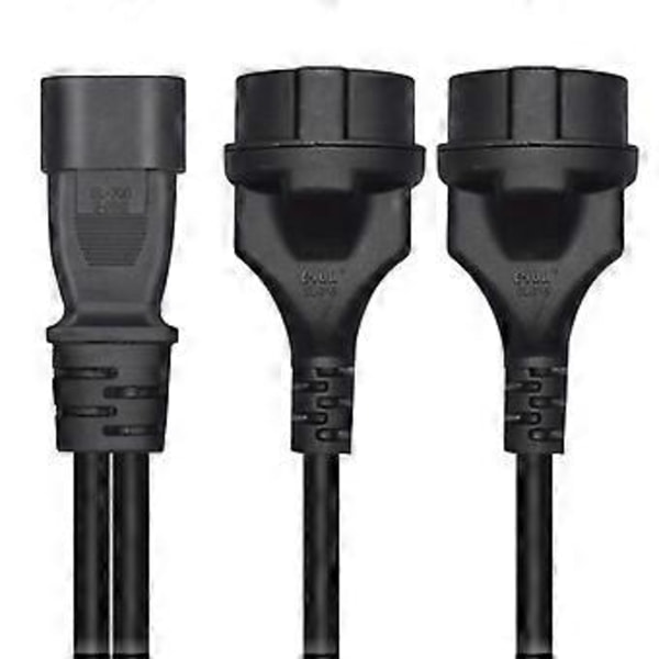 3-benet stik IEC320-C14 til dobbelt EU4.8mm konverter strømkabel ledning