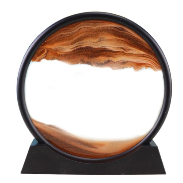 Liikkuva hiekka taidekuva Pyöreä lasi 3D Sandscape In Motion Display
