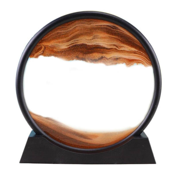 Rörlig sandkonstbild Rund glas 3d sandskap i rörelsedisplay