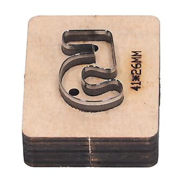 Siffra 5 Skärmall Träbas Metall Hålslag för DIY Läderstämplingshantverk, 41x26mm, Hållbart & Precist Läderbearbetningsverktyg