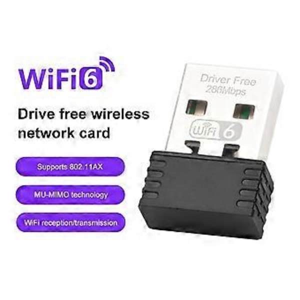 10 stk. USB WiFi-adapter Trådløst nettverkskort Lan-kort 2,4 GHz Driverfri WiFi6-mottaker 802.11ax for PC Bærbar PC Win 7 8 10 11